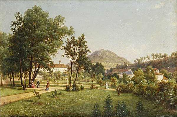 Ernst Gustav Doerell A View of the Doubravka from the Teplice Chateau Park